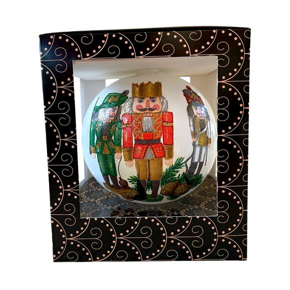 Hand Blown in Poland Glass NUTCRACKER Christmas Ornament Large 6in Glittery New - Picture 12 of 15